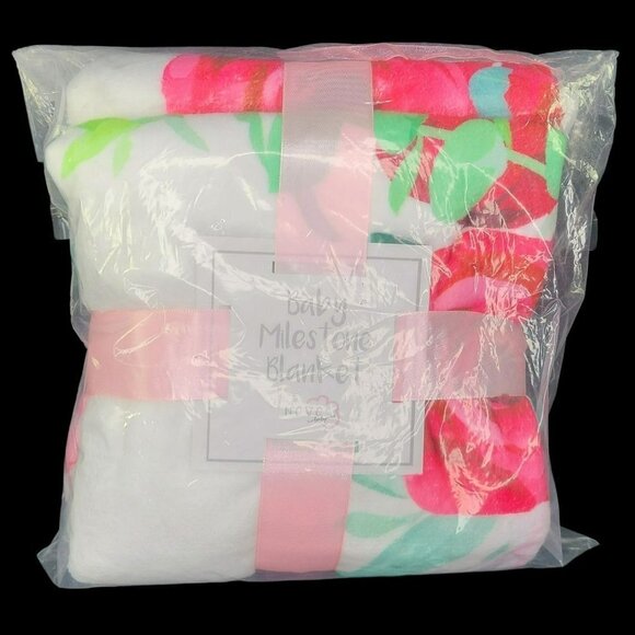 Novo Baby Girl‎ Monthly Milestone Blanket Photography Backdrop Prop Pink New - Picture 1 of 8